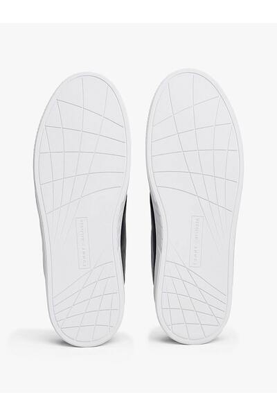 Tommy Hilfiger Erkek Bayrak Logolu Düz ve Rahat Taban %100 Deri Lacivert Sneaker FM0FM05628-DW5