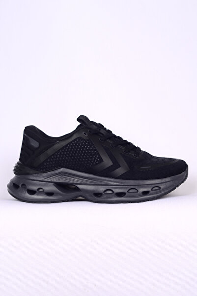 hummel 900683-2042 HML HORIZON Suni Deri Ve Tekstil Üst Yüzey Rahat Taban Siyah-Siyah Kadın Spor Aya