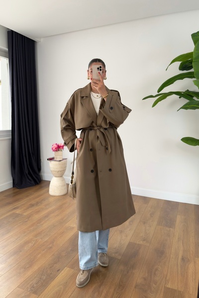 BİRCANÇİL Sandy Camel Premium Trench Coat