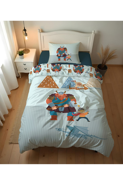 Evmila طقم أغطية سرير مفردة مطبوعة بدون ملاءة من قطعتين بنمط شخصيات كرتونية م...