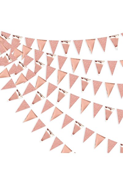 Choice زينة حفلات باللون الوردي الذهبي على شكل مثلث وردي اللون لحفلات التخرج وحفلات الزفاف وحفلات الزفاف