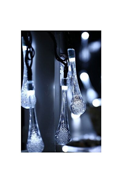 Flippy Christmas Light Installation, Drop Type, 20 LEDs, 5 meters, Cold White, Solar Energy, Light Sensor,