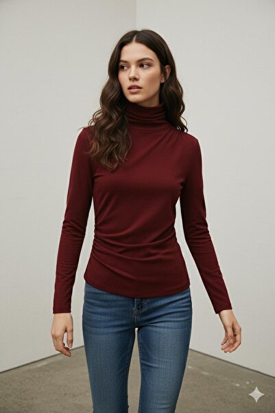 HAKKE Tek Omuz Büzgülü Sandy BLUZ