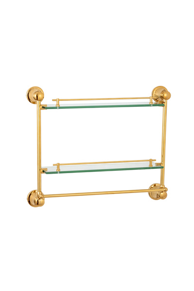 Trendy's Etajera baie dubla, montare pe perete, gold