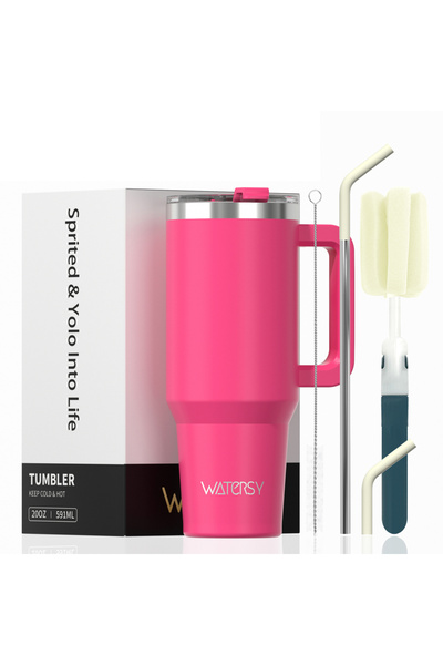 Choice 591ml rose red 591ml Stainless Steel Insulated Cup 20oz Tumbler with Handle and Straw Keep Cold and