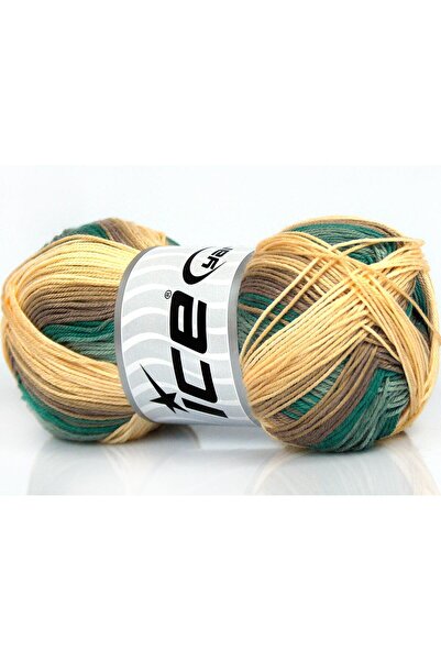 Ice yarns مجموعة من 4 خيوط من خيوط الجليد بوزن 100 جرام، خيوط بسكويت، ظلال بن...