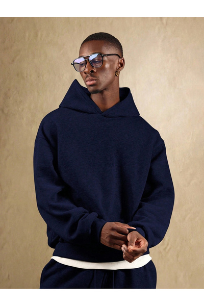 Lider Leather Hanorac unisex cu glugă și buzunar tip cangur, țesătură din bum...