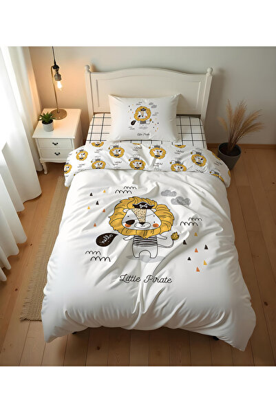 Evmila Aslan Desenli Çarşafsız 2'li Takım Baskılı Tek Kişilik Nevresim Takımı...