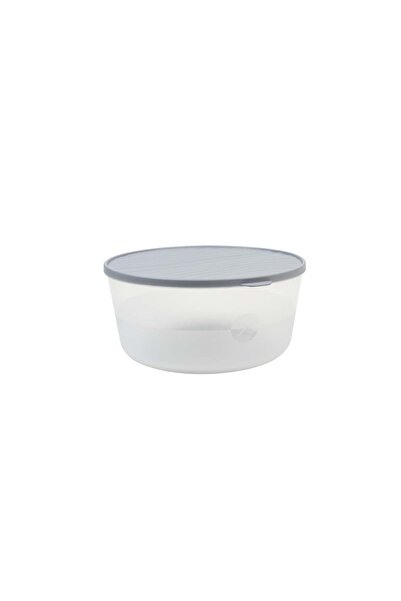 devigo Round Storage Container – with Lid – Transparent, Bpa-Free, Leak-Proof 3 Liter Dark Blue