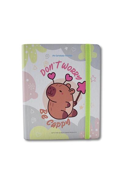 Gıpta Capybara A5 120 Sheets Hardcover Spiral Planner Notebook with Elastic Closure (7827)