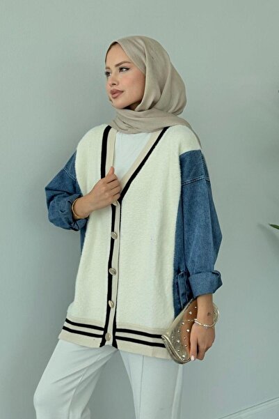 Şulemoda Giyim Kedi Sakal Kolej Kot Ceket Krem