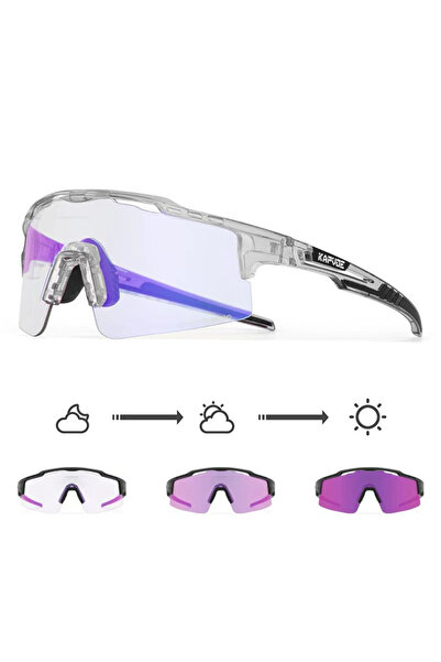 KAPVOE Photochromic 1lens PU-1L-55 Kapvoe-RED Photochromic Gold Cycling Glasses Sport Men's Sunglasses for