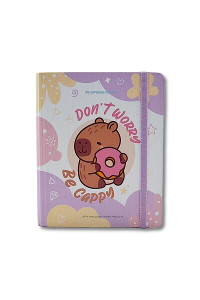 Gıpta Capybara A5 120 Sheets Hardcover Spiral Planner Notebook with Elastic Closure (7827)
