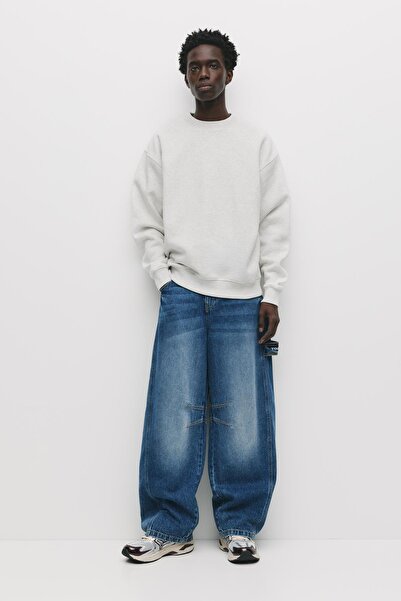 Pull & Bear Basic bisiklet yaka sweatshirt