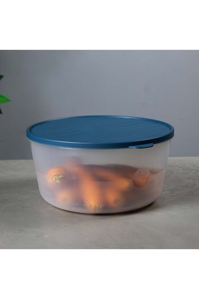 devigo Round Storage Container – with Lid – Transparent, Bpa-Free, Leak-Proof 4.5 Liters Gray