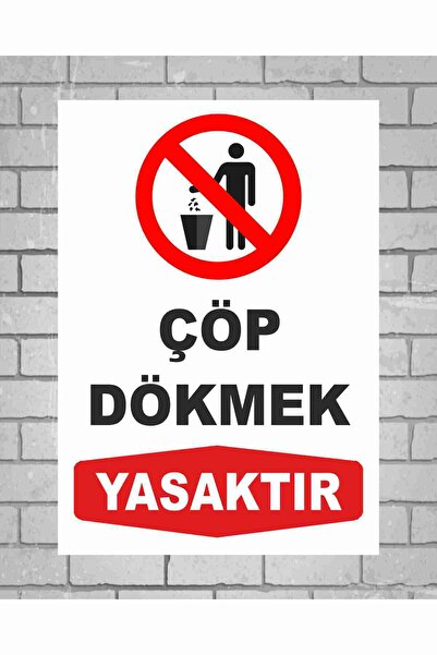 No Garbage Pouring 25x35 cm Warning Sign Easy Installation Warning Sign PVC