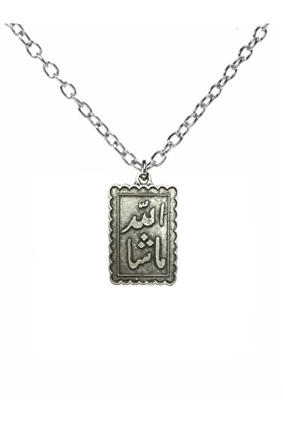 Herşey Nota قلادة للجنسين بتصميم عبارة "مَشَالَله" مكتوبة بالعربية - مع سلسلة...