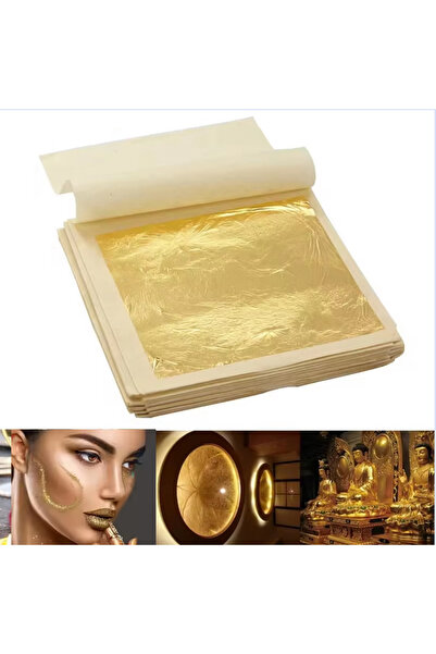 Choice 10 قطع 4.33 × 4.33 سم 5/10 أوراق من ورق الذهب الحقيقي عيار 24 قيراطًا ...