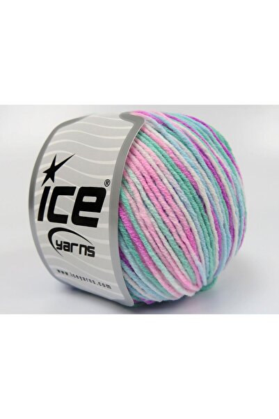 Ice yarns 8x50 جرام. خيوط صيفية من لورينا باستيل، أكريليك، أخضر قطني، أبيض، ت...