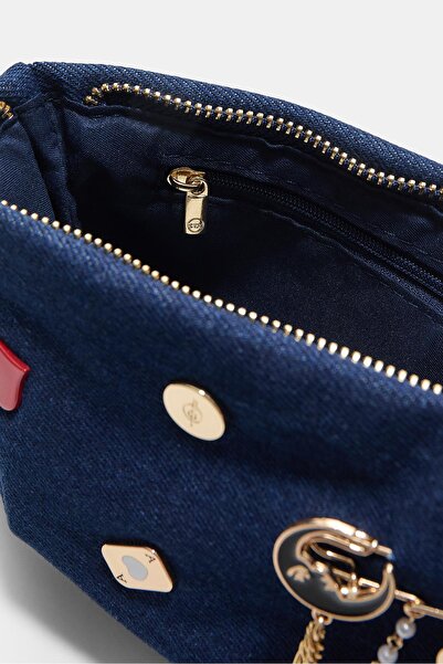 Stradivarius Çoklu Rozetli Denim Makyaj Çantası