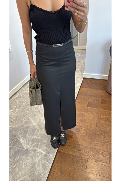 sinemkivanc co YÜKSEK BEL YIRTMAÇ DETAYLI KALEM ETEK