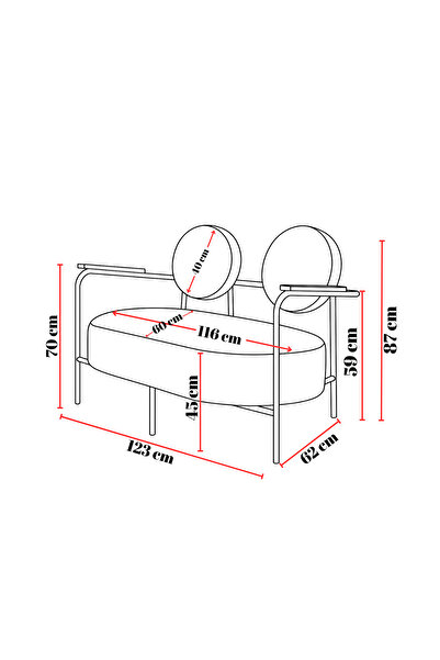 Azra Mobilya Venüs İkili Koltuk Siyah – Modern Tasarım, Deri, Ofis, Kuaför ve İş Yeri İçin Şık İkili Koltuk