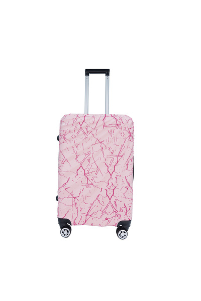 Wexta Valiz - Kabin & Orta & Büyük 3'lü Set - Wx-300 Baskılı Şeker Pembe 3 'lü Set Valiz