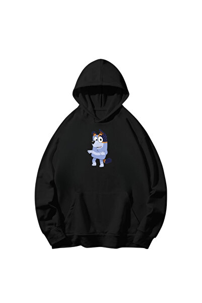 SVART WEAR Μπλούζα με μακριά μανίκια και κουκούλα από βαμβάκι με στάμπα Bluey