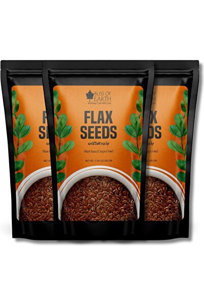 Bliss of Earth Raw Flax Seeds, Natural Fiber Rich Superfood, 3x200g | Premium...