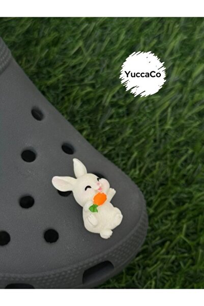 Crocs Tavşan Terlik Süsü/Tavşanlı Terlik Charm/Üç Boyutlu Tavşancık Figür Terlik Aksesuarı/Jibbitz