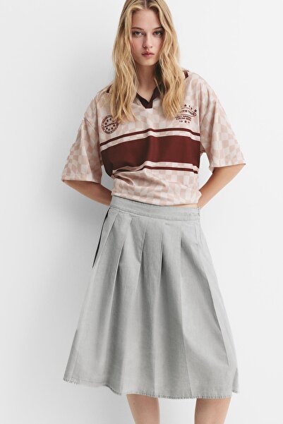 Pull & Bear Box pleat midi skirt