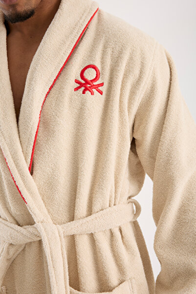 Benetton Home Μπουρνούζι Ανδρικό Γυναικείο Unisex Μπεζ 100% βαμβάκι