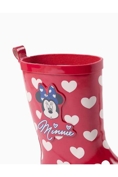 Ziddy Heart Print Wellies for Girls 'Minnie', Red