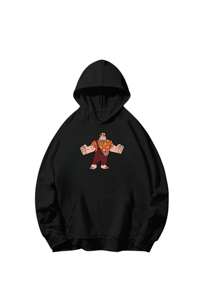 SVART WEAR سويت شيرت من القطن بطبعة رالب بأكمام طويلة وقلنسوة