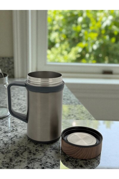 B&D كوب معزول مزدوج الجدار من بي آند دي، ساخن وبارد، سعة 550 مل، لون بني