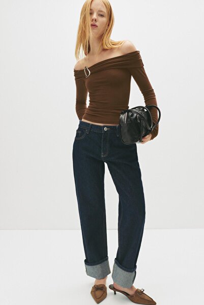 Pull & Bear Tokalı bardot top