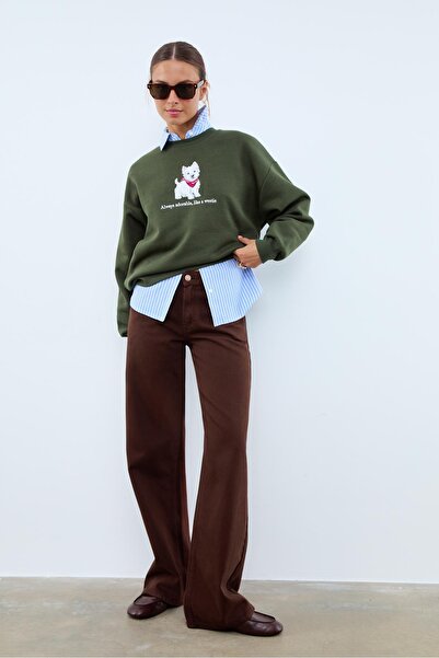 Stradivarius Embroidered dog sweatshirt