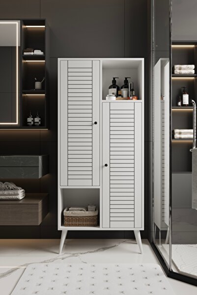 moldesan LUMEN ÇOK AMAÇLI MDF BEYAZ BANYO DOLABI 160x70 CM