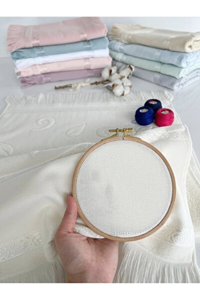 SARRA HOME Mysoft - Beyaz- 30*50 Etamin Ve Kanaviçe İşlemelik Havlu
