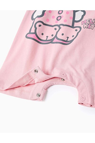 Ziddy Cotton Pyjama-Romper for Baby Girls 'Hello Kitty', Pink