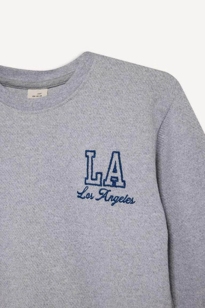 DeFacto 2-Piece Printed Sweatshirt Sweatpants Gray Boys' Top and Bottom Set F2593A8/Gr377