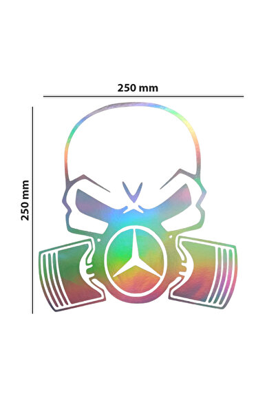 meristeed ملصق هولوجرام متغير اللون بشعار ميركو - للسيارات، الخوذات، الزجاج، ...