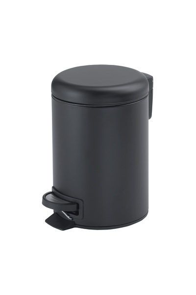 Gedy Trash Can, Pedal Operated, Soft, 3Lt - Matte Black