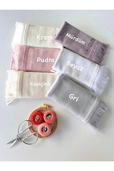 SARRA HOME Mysoft - Beyaz- 30*50 Etamin Ve Kanaviçe İşlemelik Havlu