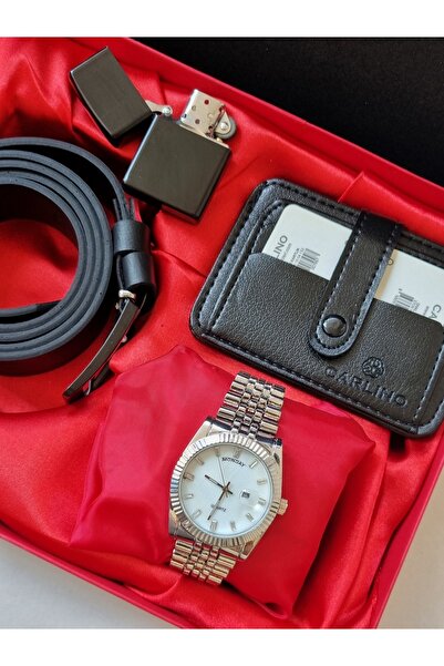 arpat time saat aksesuar ÖZEL KUTUSUNDA, 4 PARÇA ERKEK SAAT SET : SAAT, ÇAKMA...