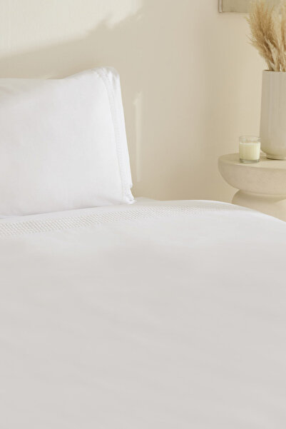 Karaca Home Fiorenza 100% Cotton Double Duvet Cover Set White