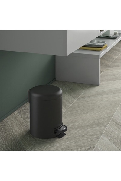 Gedy Trash Can, Pedal Operated, Soft, 3Lt - Matte Black