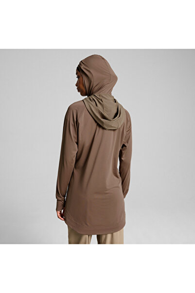 Puma Womens Modest Activewear Training Hoodie - Brown