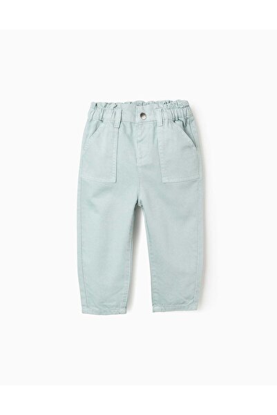 Ziddy بنطلون من قماش التويل من Paperbag للبنات الصغيرات، باللون الأخضر المائي