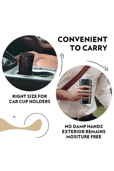 Borosil Coffee mate Insulated Mug, BPA-free, Leakproof Lid 380ml